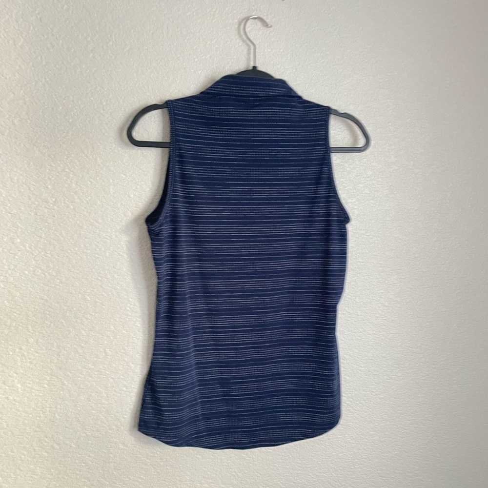 Adidas Golf Women’s Microdot Sleeveless Polo Top S Blue - Picture 3 of 10